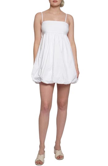 Know One Cares Bubble Hem Babydoll Minidress In White