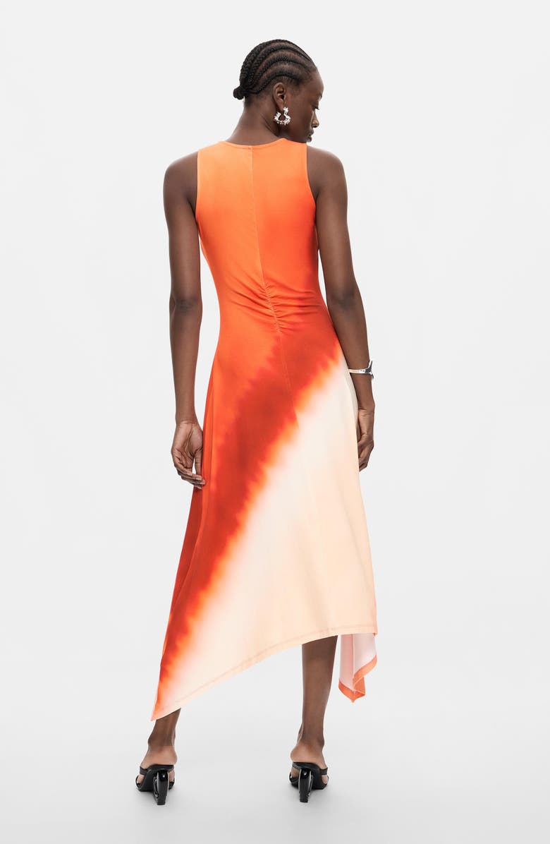 Desigual Gradient Asymmetric Hem Midi Dress, Alternate, color, 