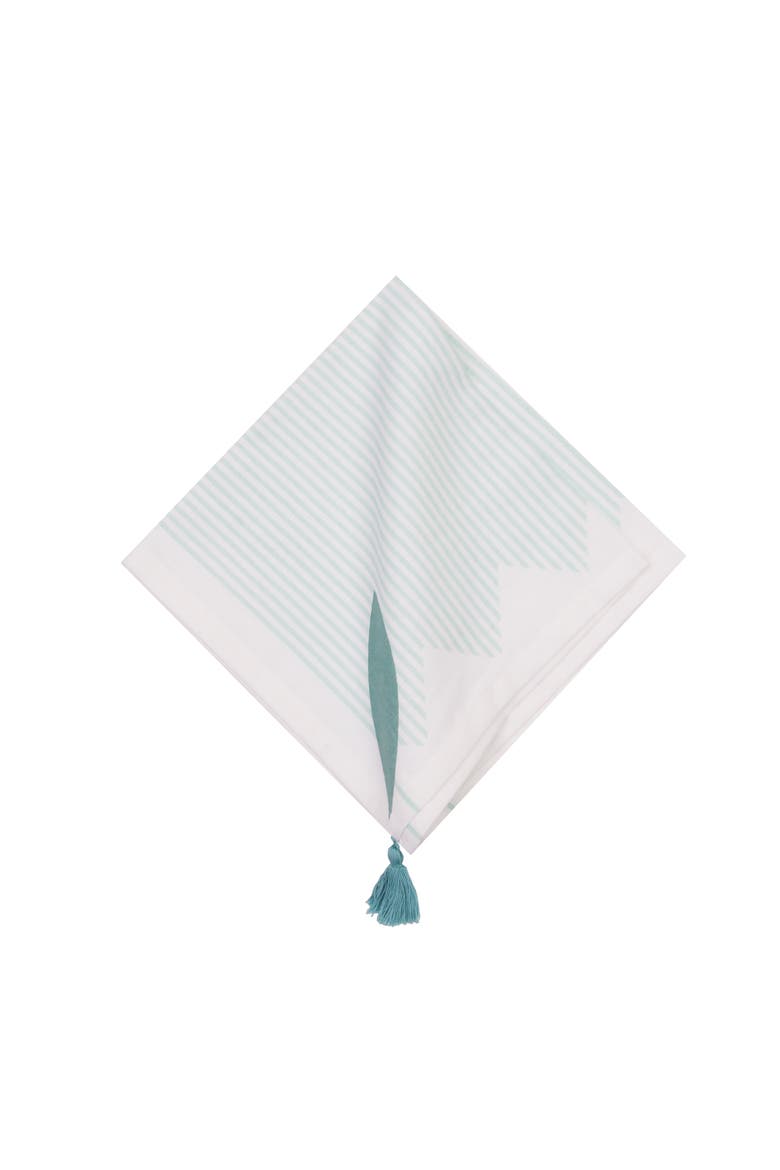 Tassel and Stripes Fish Napkins Set of 6, Alternate, color, Blue