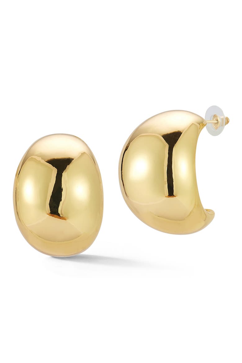 Oval Half Hoop Earrings, Main, color, GOLD