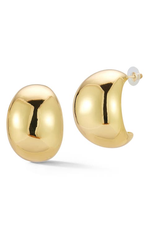 Oval Half Hoop Earrings