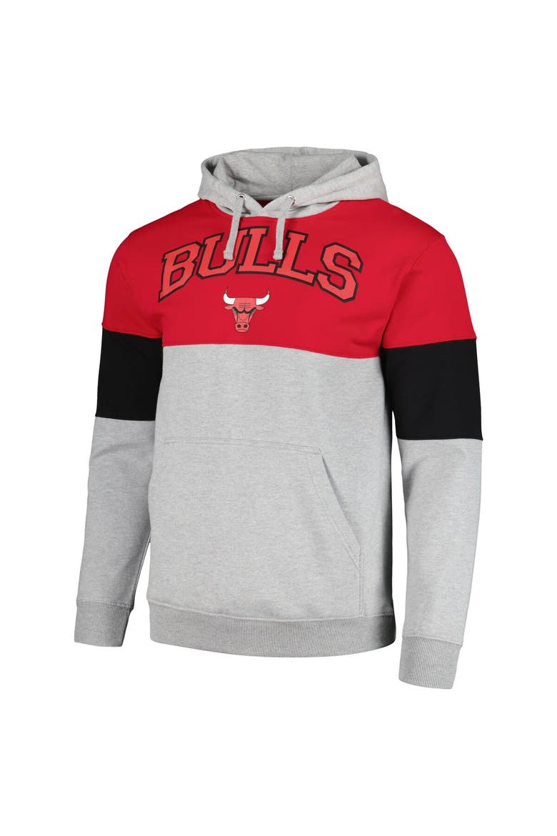 Men's Fanatics Branded Red Chicago Bulls Contrast Pieced Pullover Hoodie, Alternate, color, Red