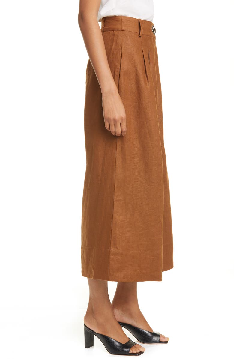 NICHOLAS Varca Linen Crop Wide Leg Pants, Alternate, color, 