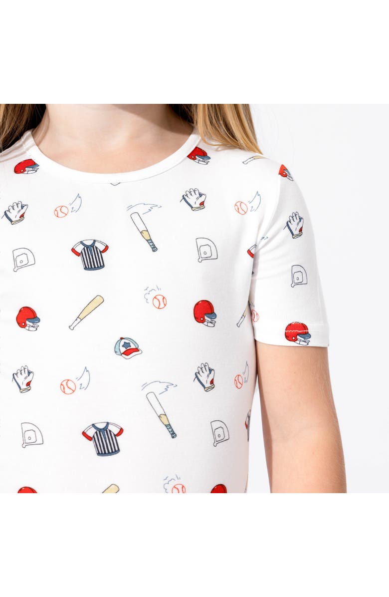 Bellabu Bear Baseball Kids 2-Piece Short Sleeve & Shorts Pajama Set, Alternate, color, Baseball