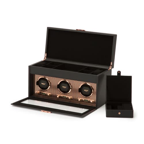 Wolf Axis Triple Watch Winder With Storage In Black