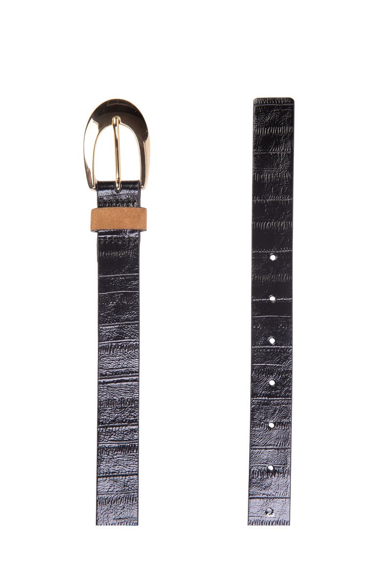 Tease Belt, Alternate, color, Latte Suede and Black