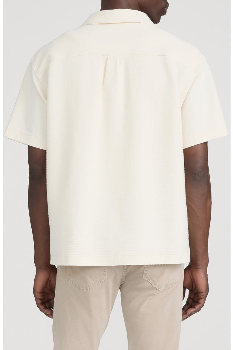 Jacquard Short Sleeve Button-Up Shirt, Alternate, color, CREAM