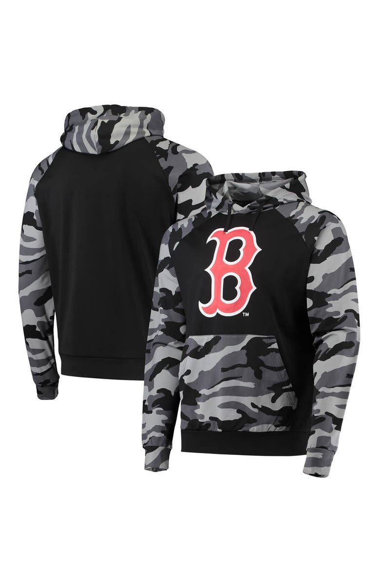 FOCO Men's FOCO Black Boston Red Sox Camo Raglan Pullover Hoodie, Main, color, 