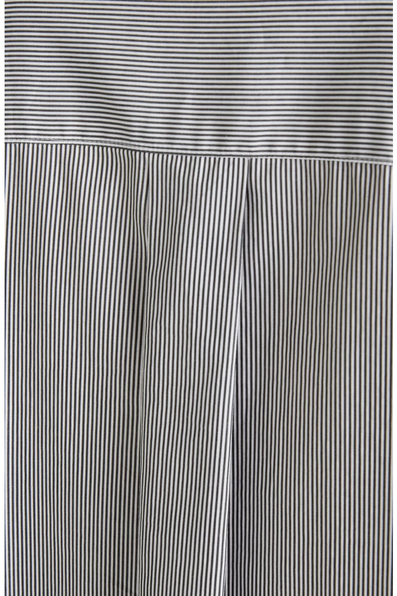 Doves Pinstripe Long Sleeve Shirtdress, Alternate, color, BLACK