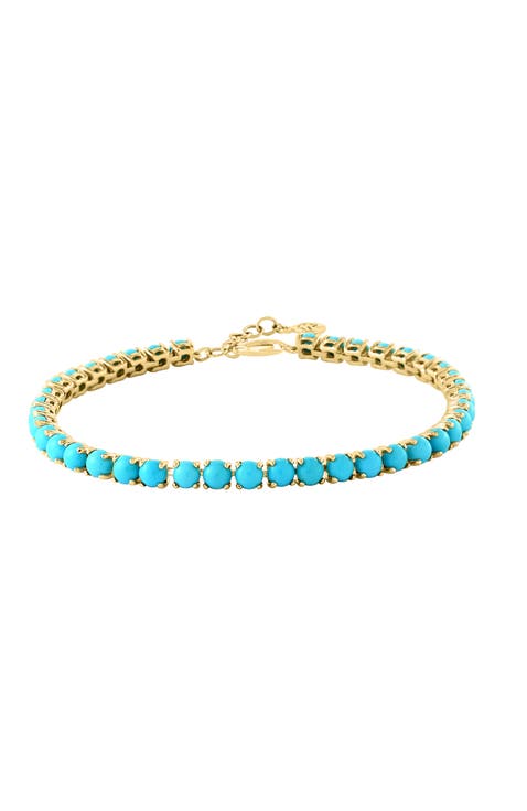 14K Yellow Gold ,Turquoise Bracelet