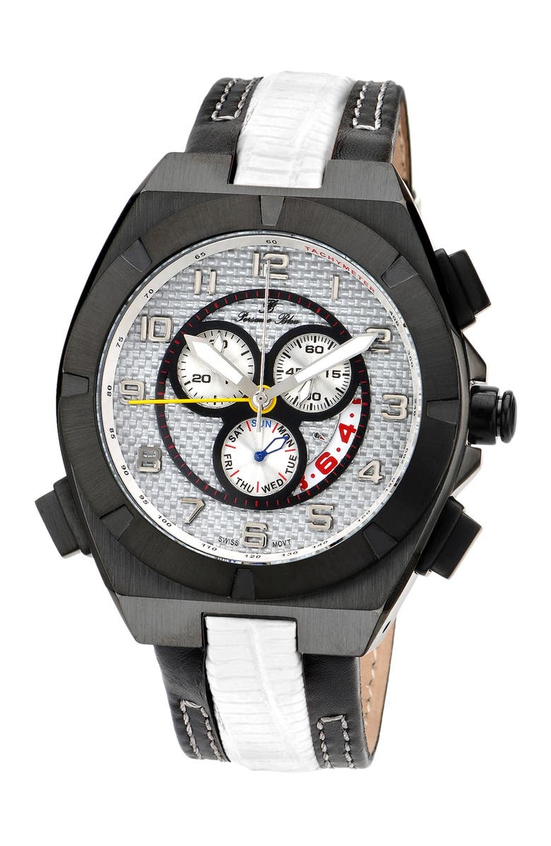 PORSAMO BLEU Men's Ibiza Genuine Leather Swiss Movement Watch, 48mm, Alternate, color, 