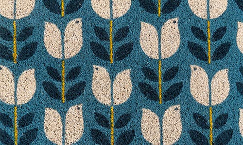 Entryways Birds In Bloom Doormat In Blue