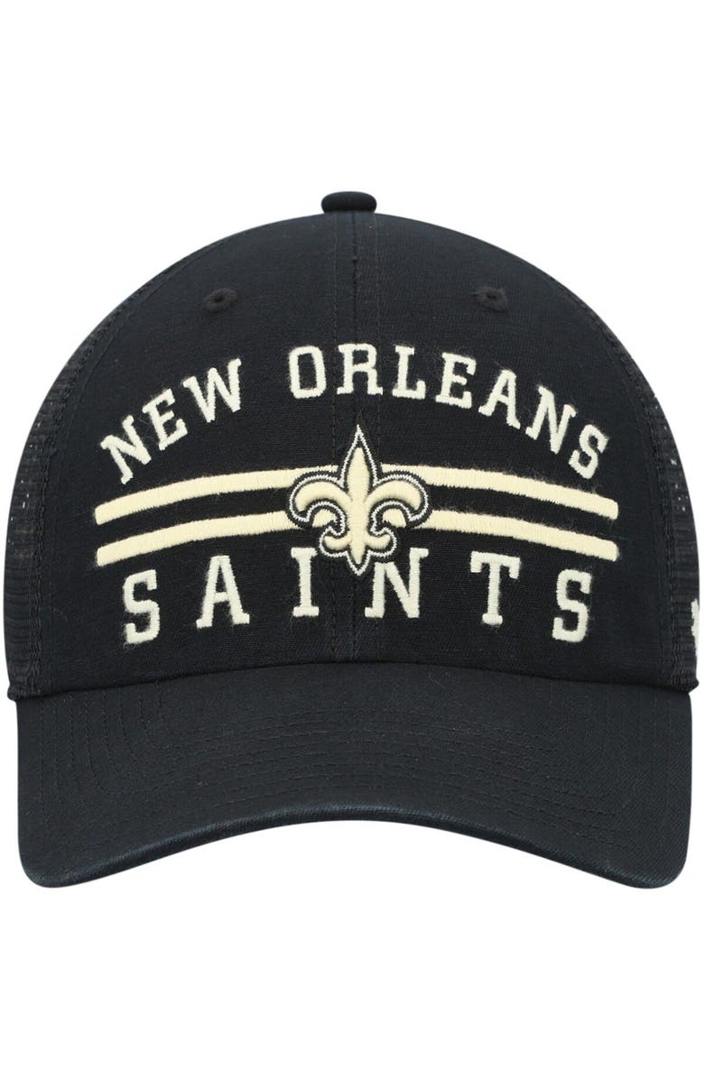 '47 Men's '47 Black New Orleans Saints Highpoint Trucker Clean Up Snapback Hat, Alternate, color, 
