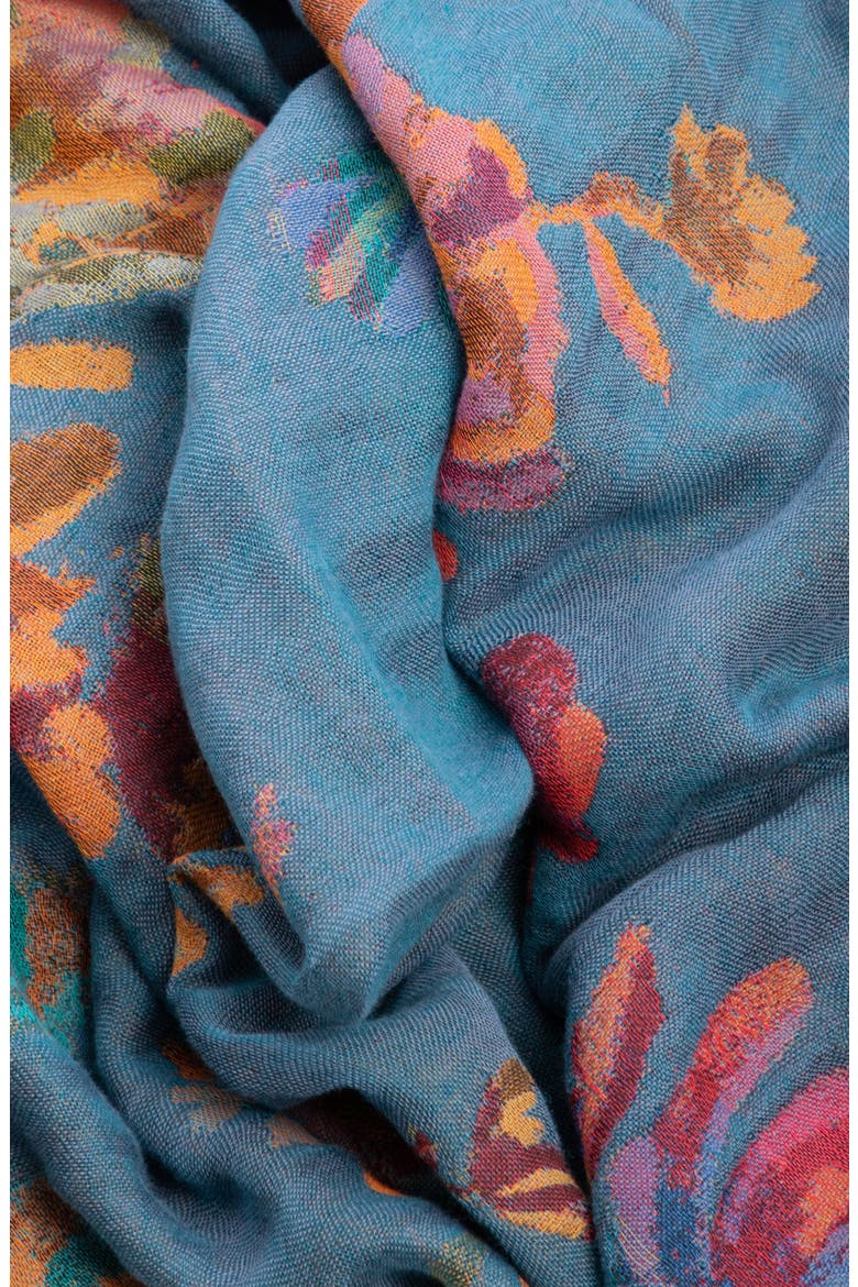 Reversible Floral Scarf, Alternate, color, BLUE