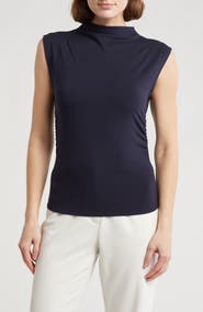 NORDSTROM RACK Funnel Neck Ruched Tank