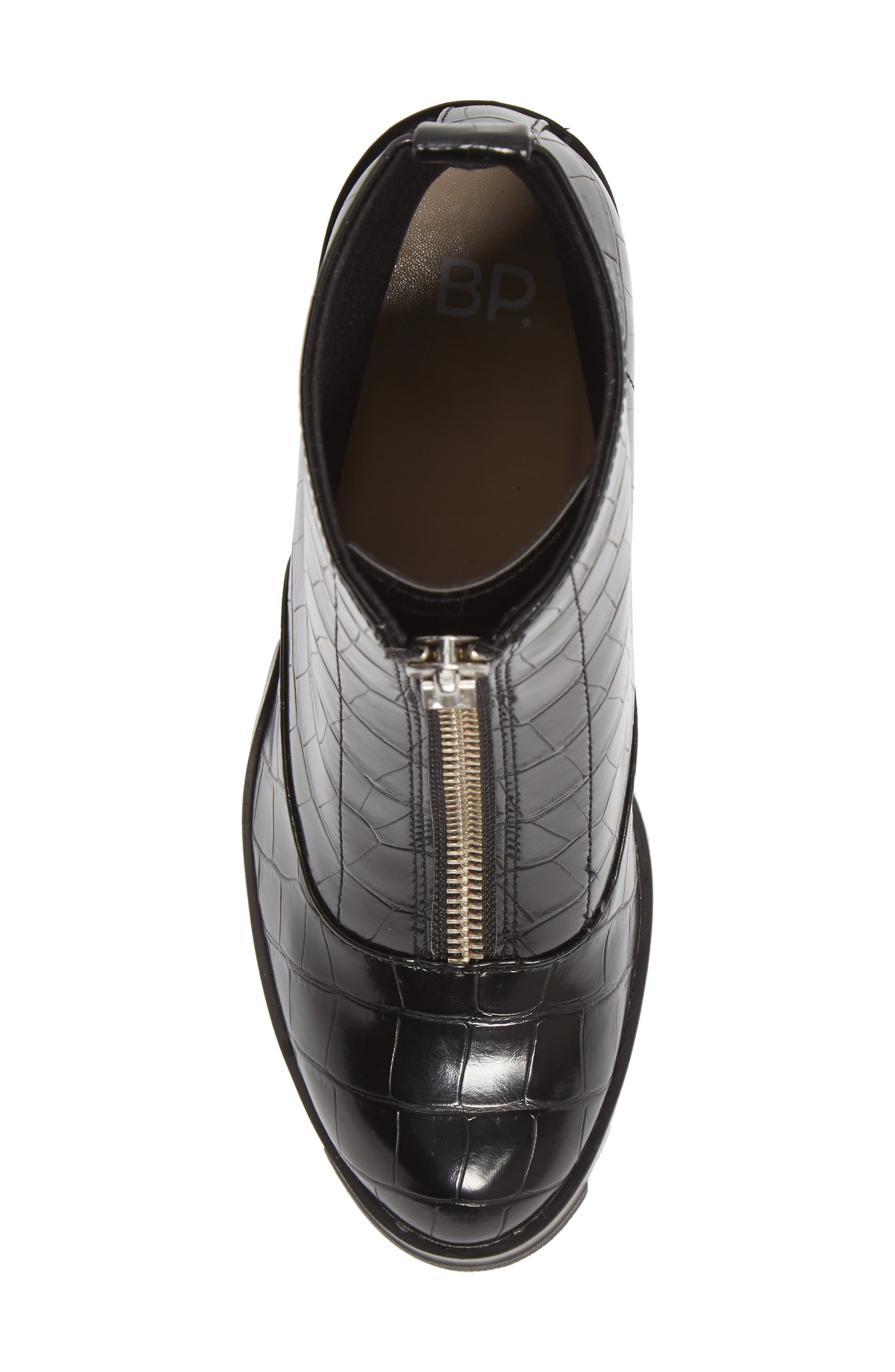 Marley Front Zip Bootie, Alternate, color, BLACK CROC