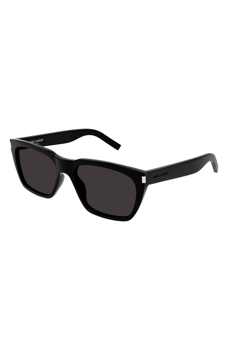 Saint Laurent 56mm Rectangular Sunglasses, Alternate, color, 