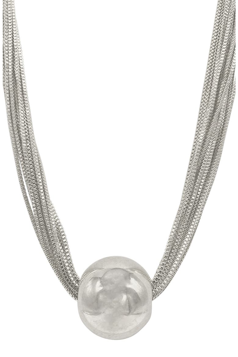 Mutli Strand Ball Necklace, Main, color, SILVER