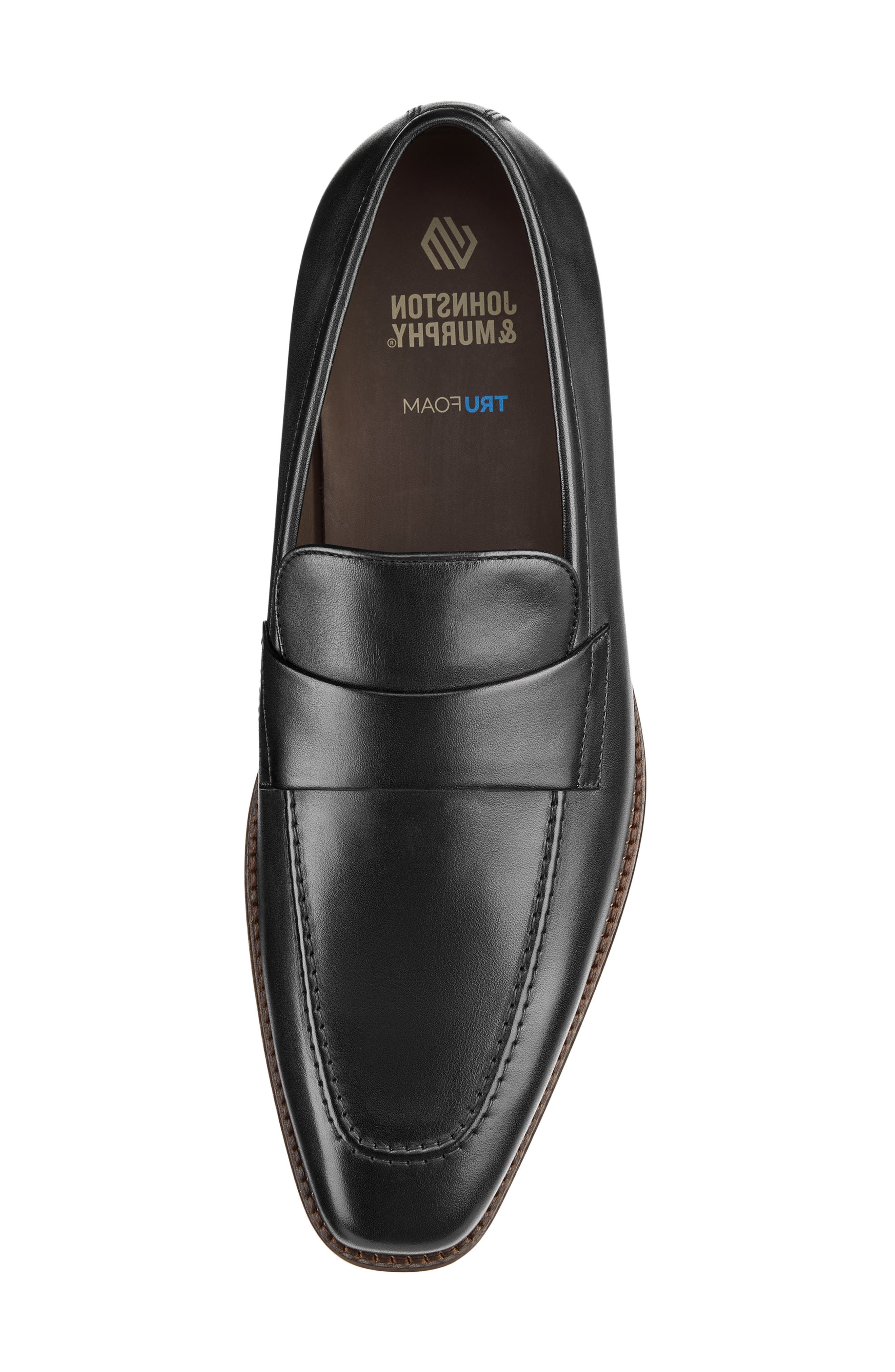 Johnston & Murphy Floyd Penny Loafer, Alternate, color, Black Full Grain