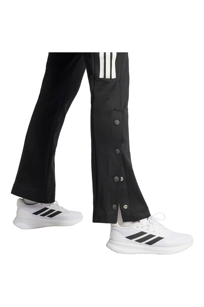 Iconic 3-Stripes Flared Sweatpants, Alternate, color, BLACK/ WHITE