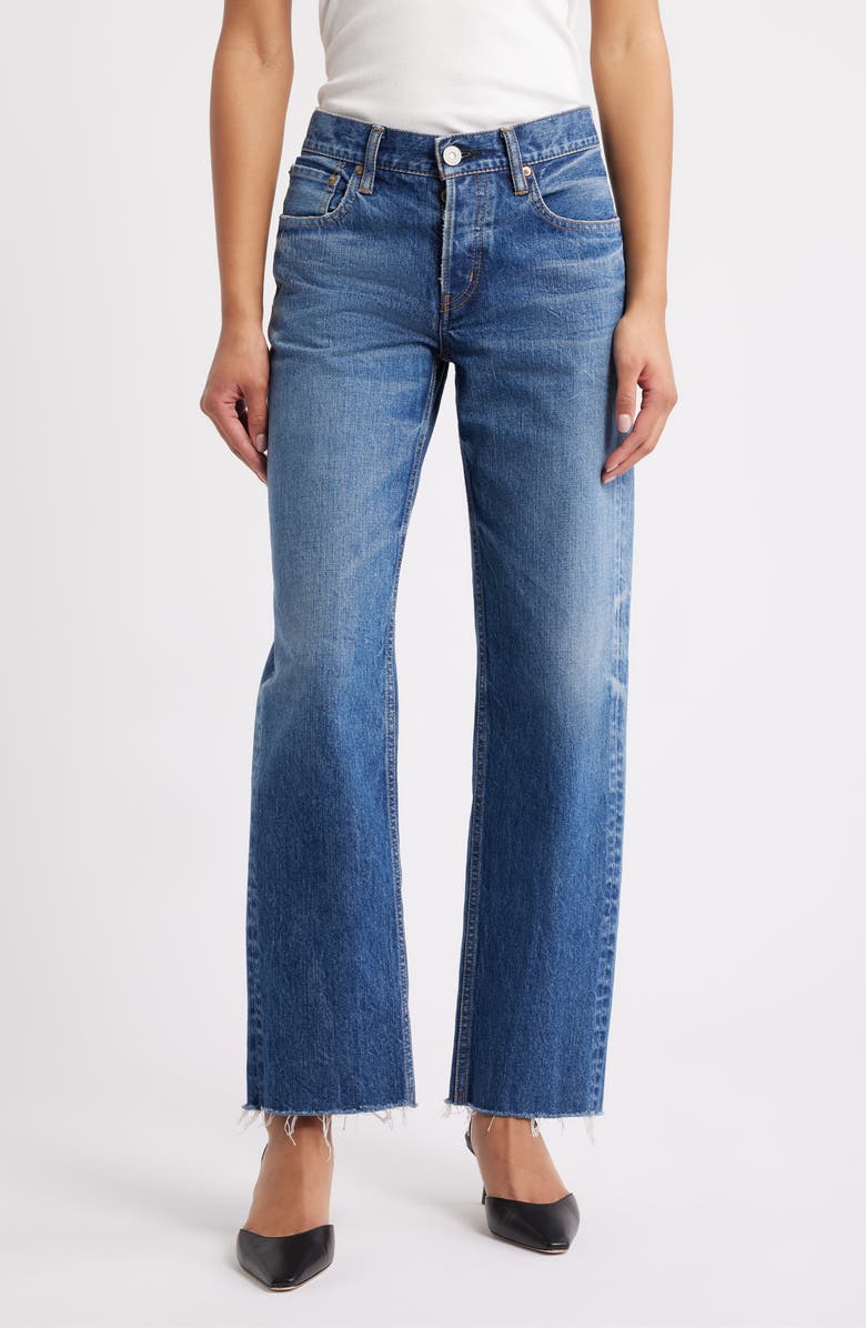 MOUSSY VINTAGE Needham Raw Hem Straight Leg Jeans, Main, color, Blue