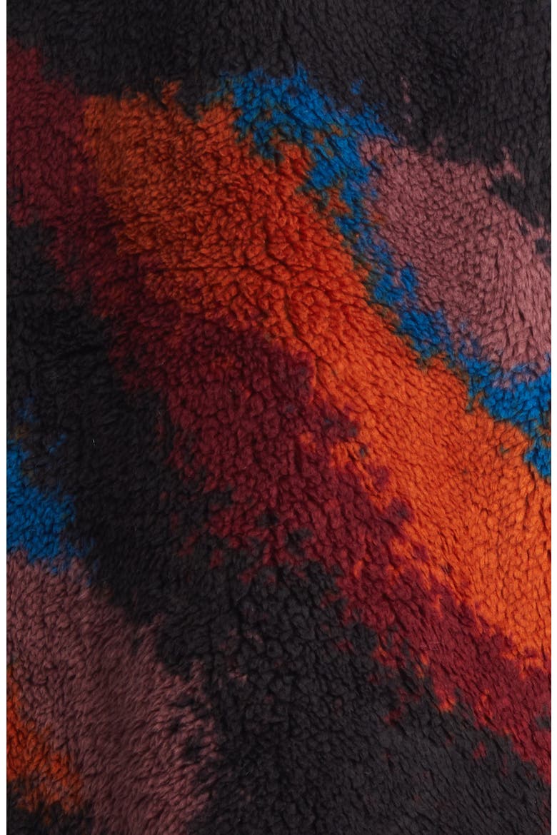 Patterned High Pile Fleece Jacket, Alternate, color, BLACK MULTI BRUSH STROKE