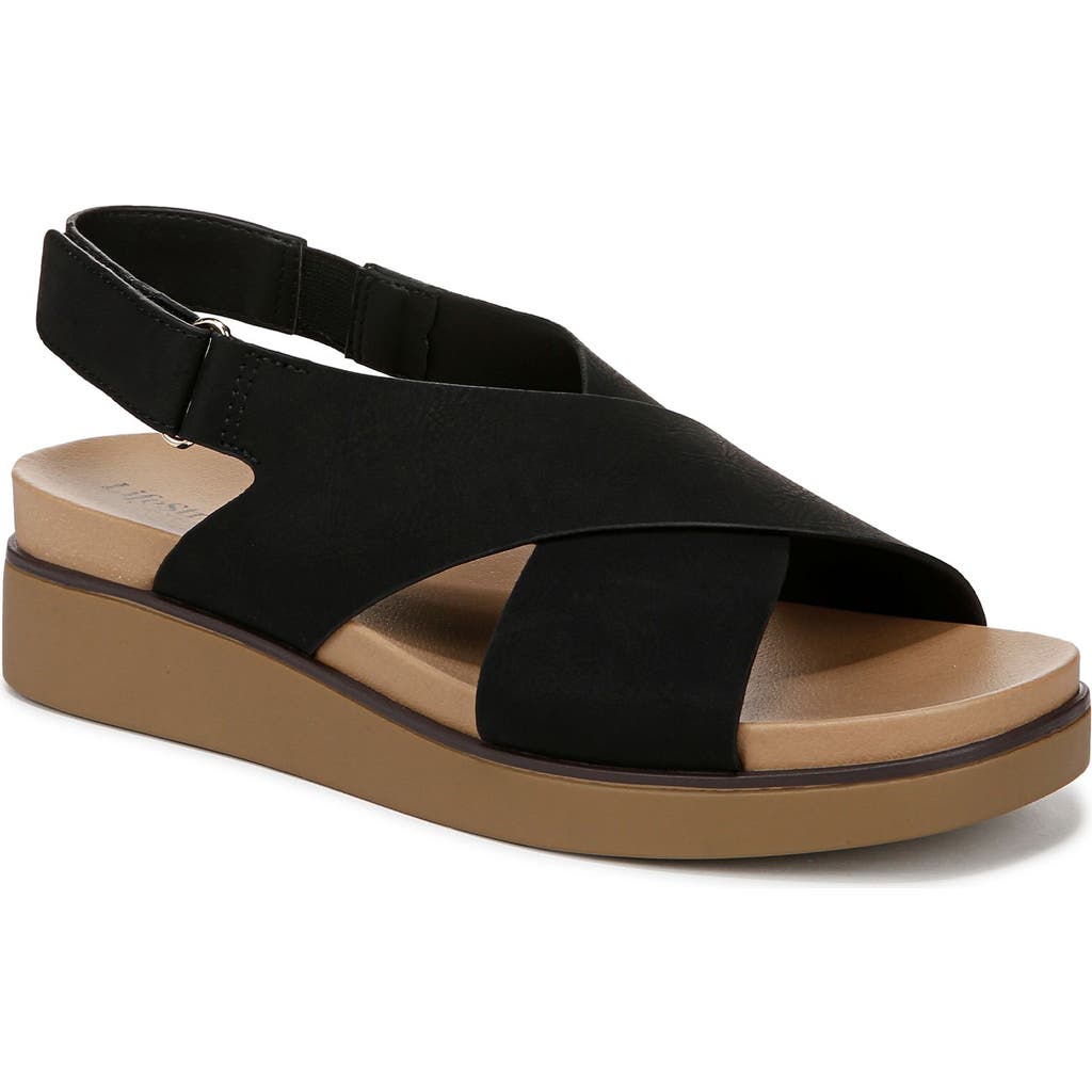 Shop Lifestride Georgina Slingback Platform Wedge Sandal In Black
