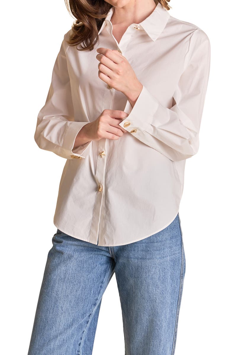 Endless Rose Button-Up Woven Shirt, Alternate, color, White