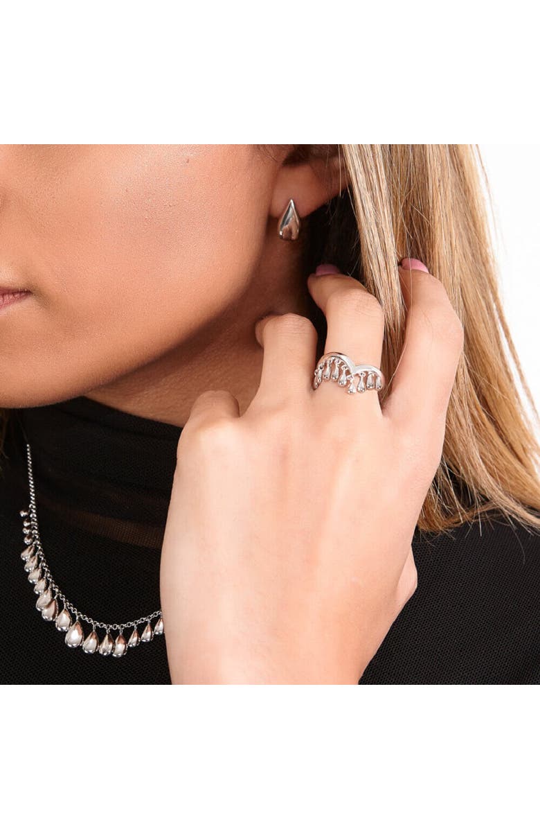 Lucy Quartermaine Wishbone Tear Drop Ring, Alternate, color, Sterling Silver