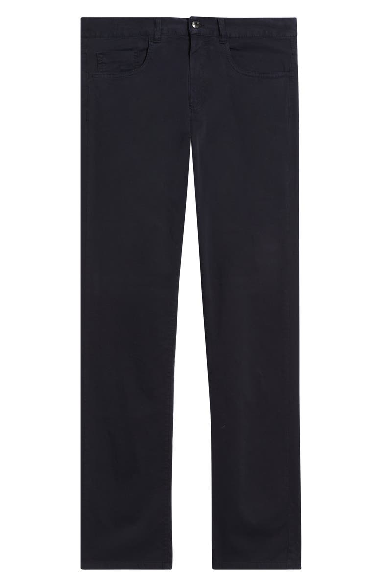 Canali Regular Fit 5-Pocket Cotton Stretch Twill Pants, Alternate, color, Navy