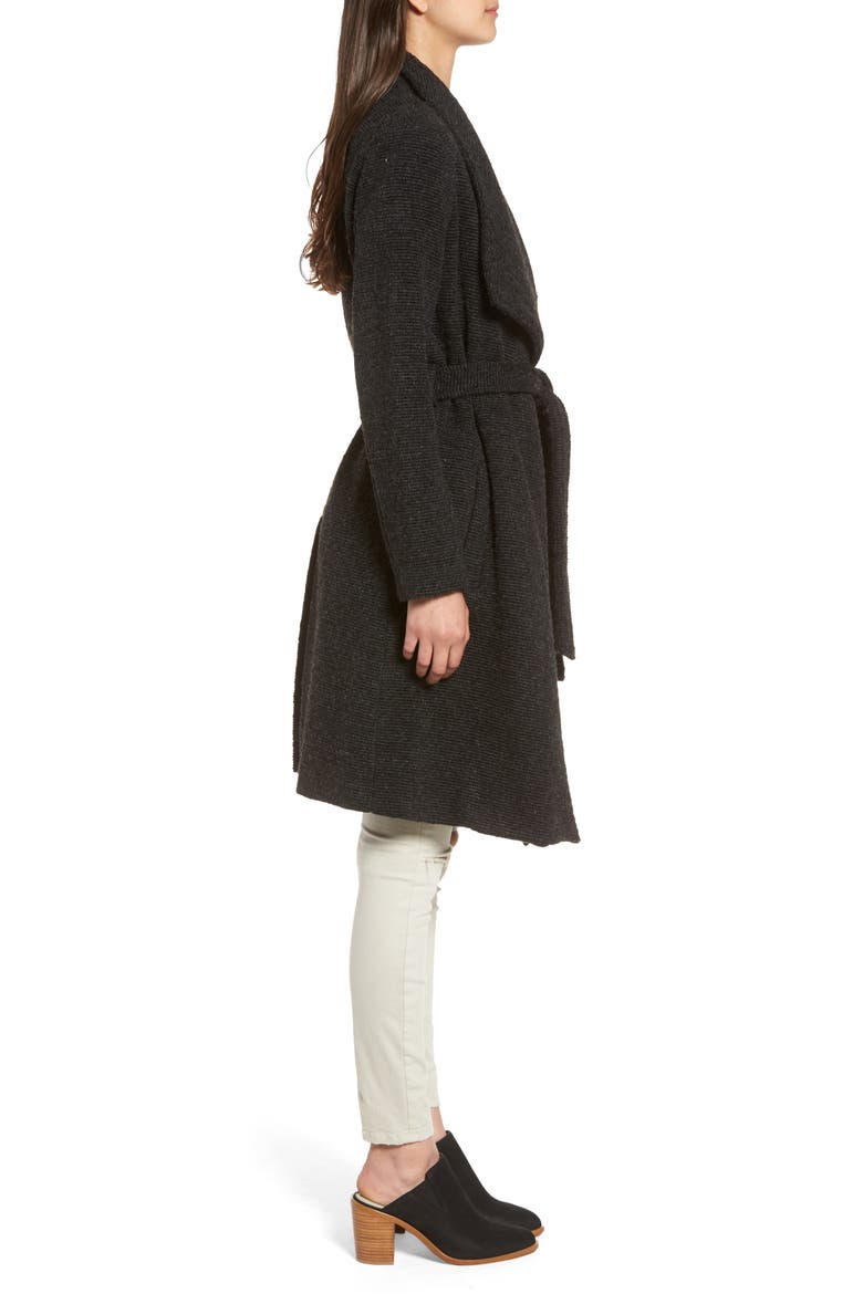 BB Dakota Issac Ribbed Blanket Coat, Alternate, color, CHARCOAL GREY