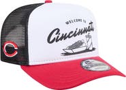 New Era Men's New Era White/Red Cincinnati Reds Foodie A-Frame 9FIFTY Trucker Snapback Hat