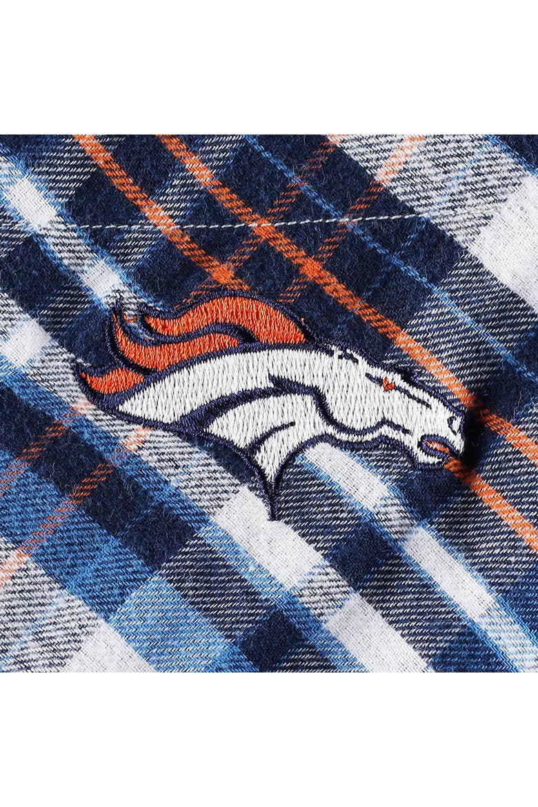 Women's Concepts Sport Navy Denver Broncos Mainstay Plaid Full-Button Long Sleeve Nightshirt, Alternate, color, Navy