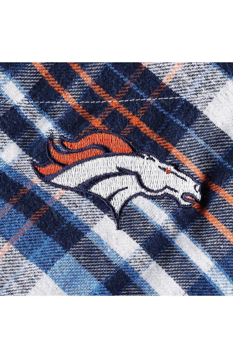 CONCEPTS SPORT Women's Concepts Sport Navy Denver Broncos Mainstay Plaid Full-Button Long Sleeve Nightshirt, Alternate, color, Navy