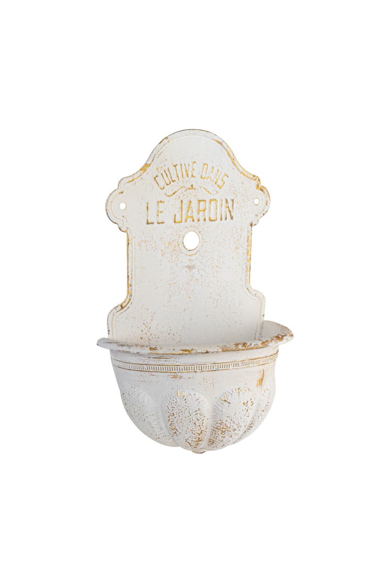 Storied Home Metal Wall-Mounted Planter with Distressed Finish, White, Main, color, White