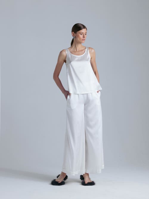 Alas Silk Tank Top In White