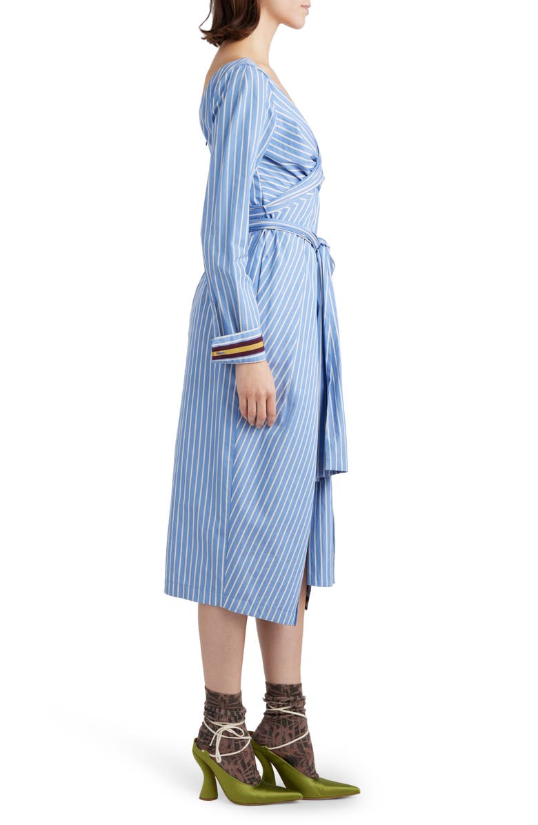 Dries Van Noten Dolada Stripe Long Sleeve Cotton Poplin Midi Shirtdress, Alternate, color, 