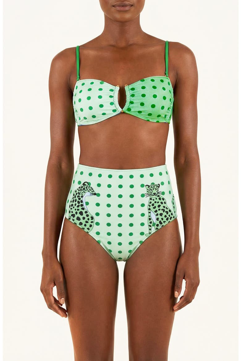Polka Bloom Reversible Bandeau Top, Alternate, color, Green