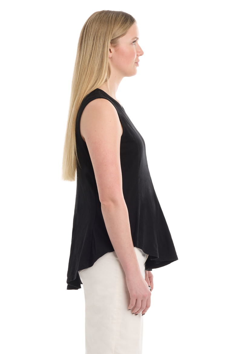 Asymmetric Seam Shell Top, Alternate, color, Black