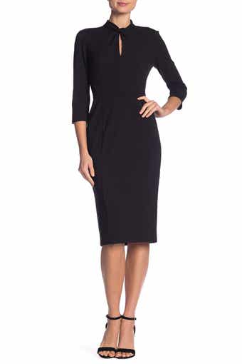 Donna Morgan Crepe Three-Quarter Sleeve Sheath Dress