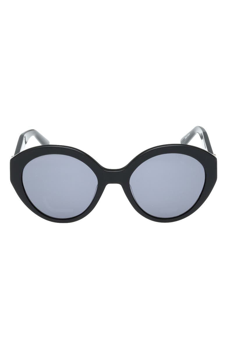 ABERCROMBIE & FITCH 54mm Round Sunglasses, Main, color, Shiny Black / Smoke