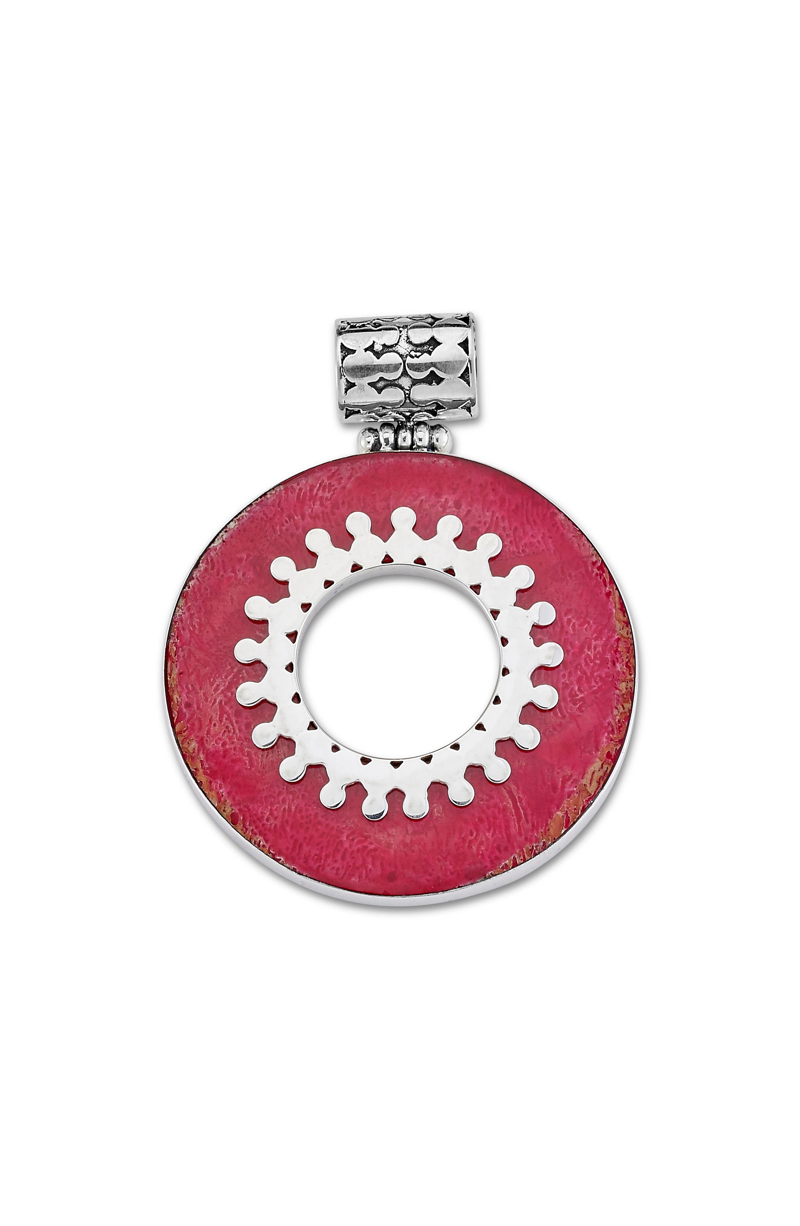 SAMUEL B. Circular Coral Pendant