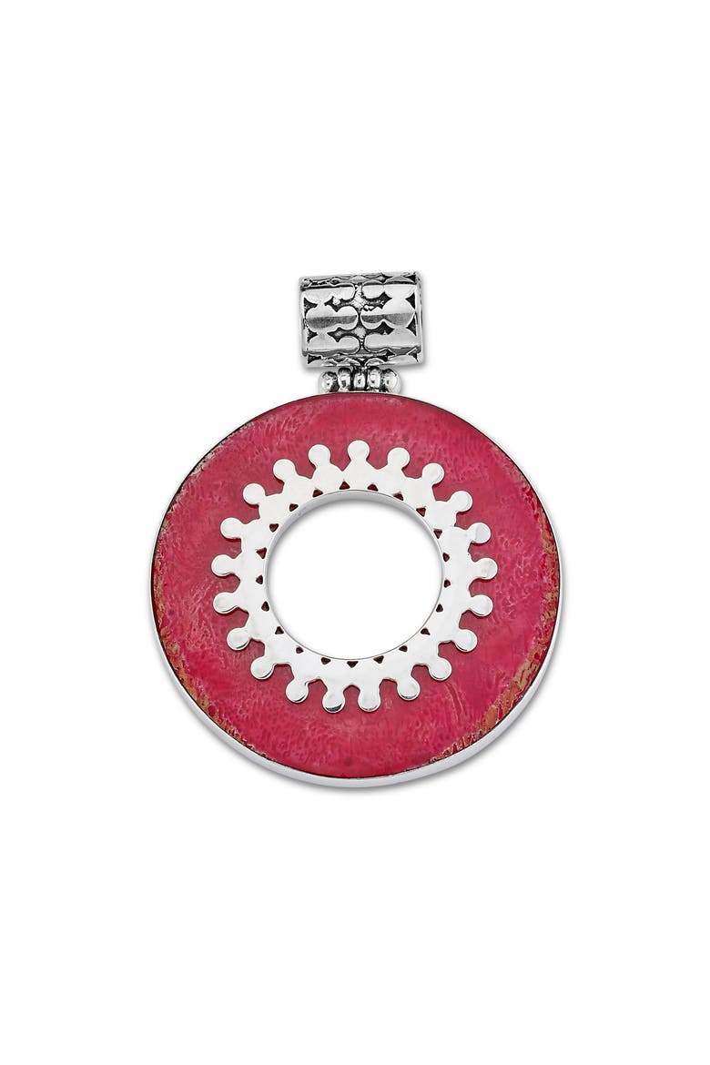 Circular Coral Pendant, Main, color, RED