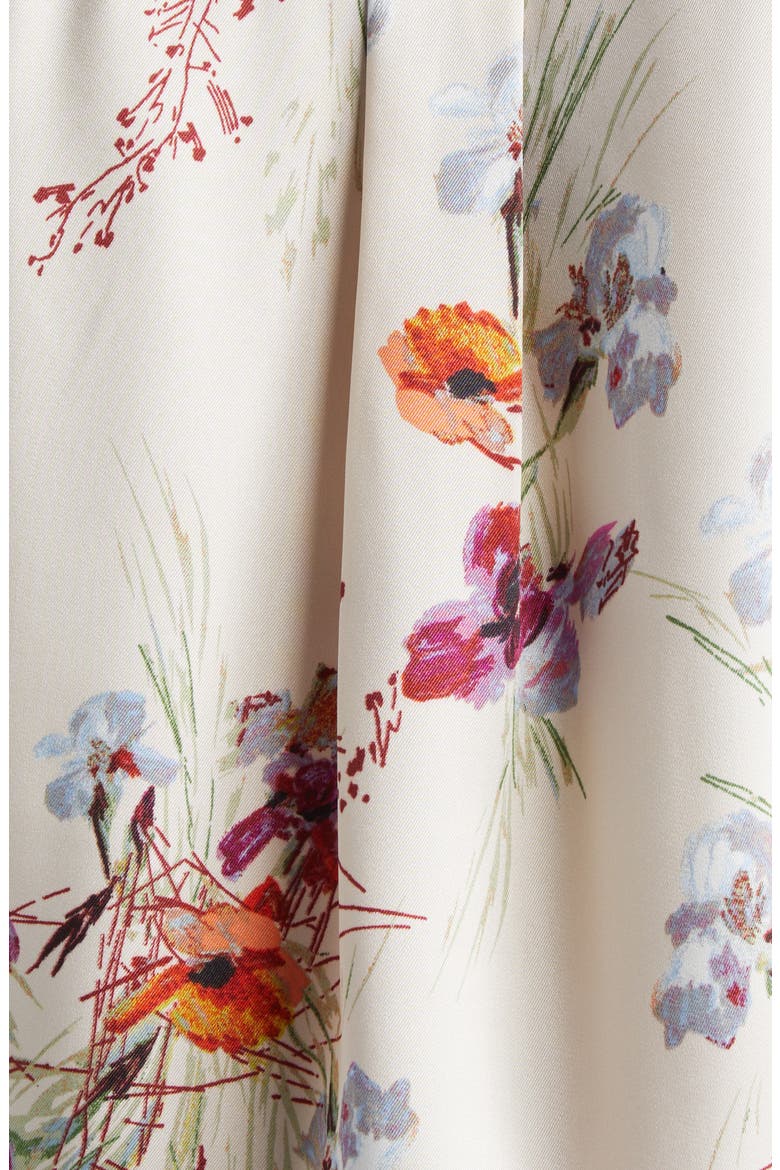 Iris Bouquet Marianna Print Tie Front Button-Up Shirt, Alternate, color, OATMILK MULTI