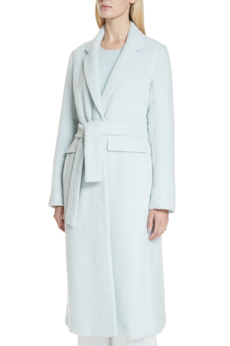 Long Faux Fur Coat, Alternate, color, CLOUD