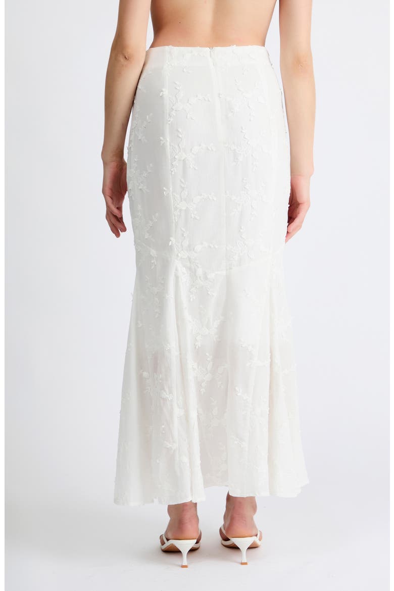 Bella 3D Floral Embroidered Maxi Skirt, Alternate, color, WHITE