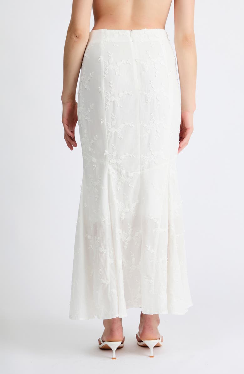 Extro & Vert Bella 3D Floral Embroidered Maxi Skirt, Alternate, color, White