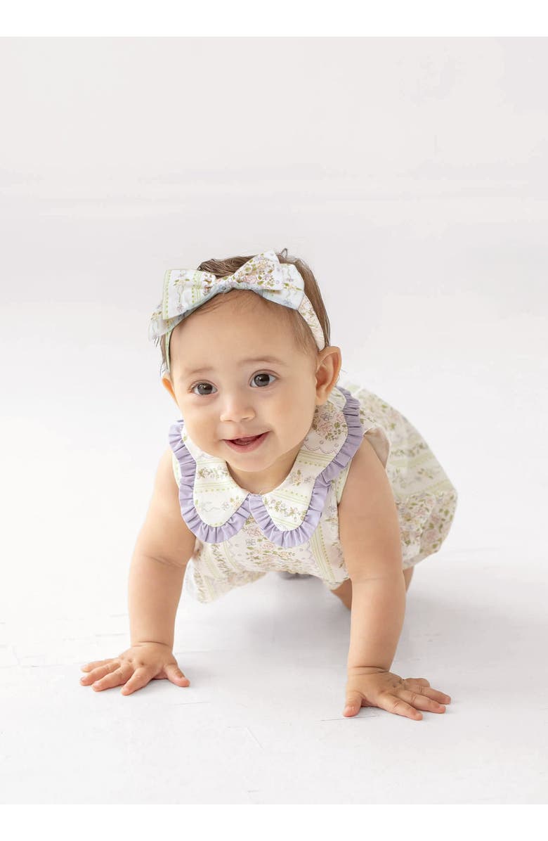 Mabel + Honey Graceful Garden Sleeveless Romper, Alternate, color, Floral, Purple