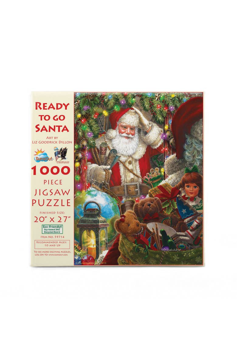 Sunsout Ready to Go Santa 1000 piece Jigsaw Puzzle for Adults, Alternate, color, Multicolor