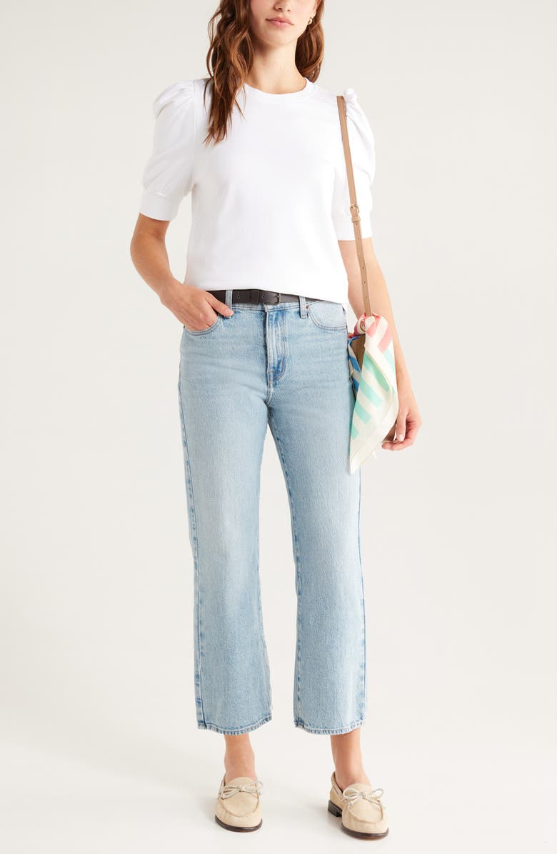 Caslon<sup>®</sup> Puff Short Sleeve Sweatshirt, Alternate, color, 